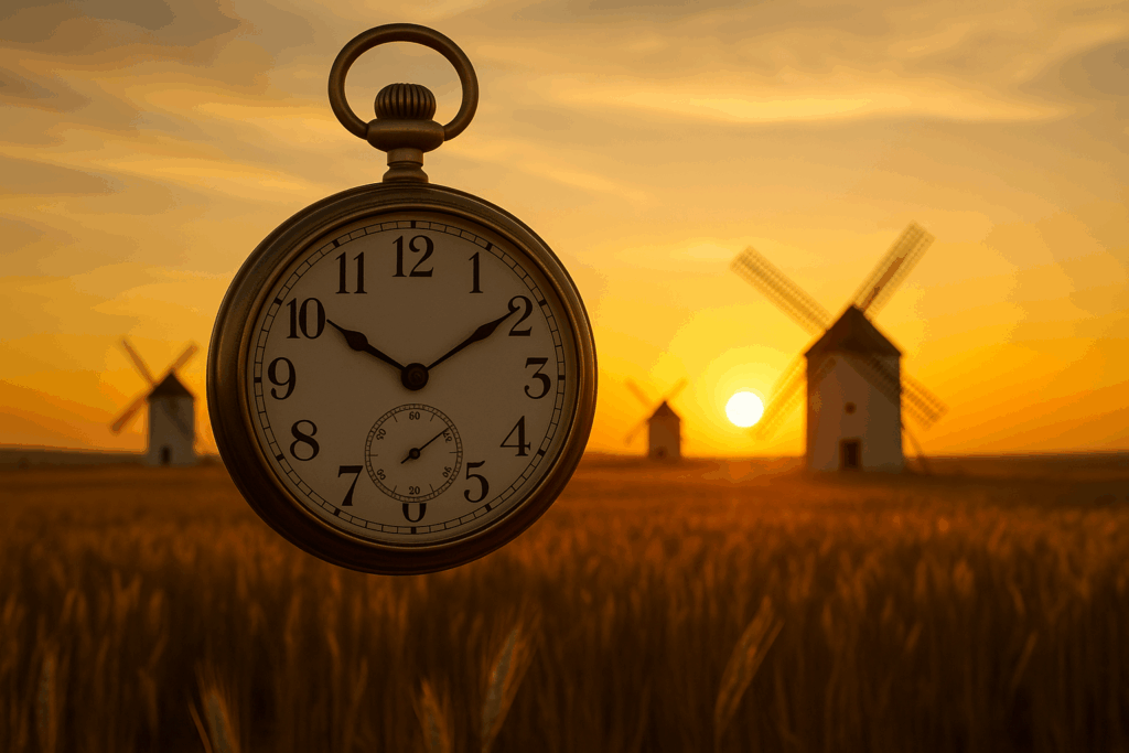 El tiempo humano y el tiempo del campo siguen ritmos distintos, aunque ambos giren bajo el mismo sol / #Tintamanchega