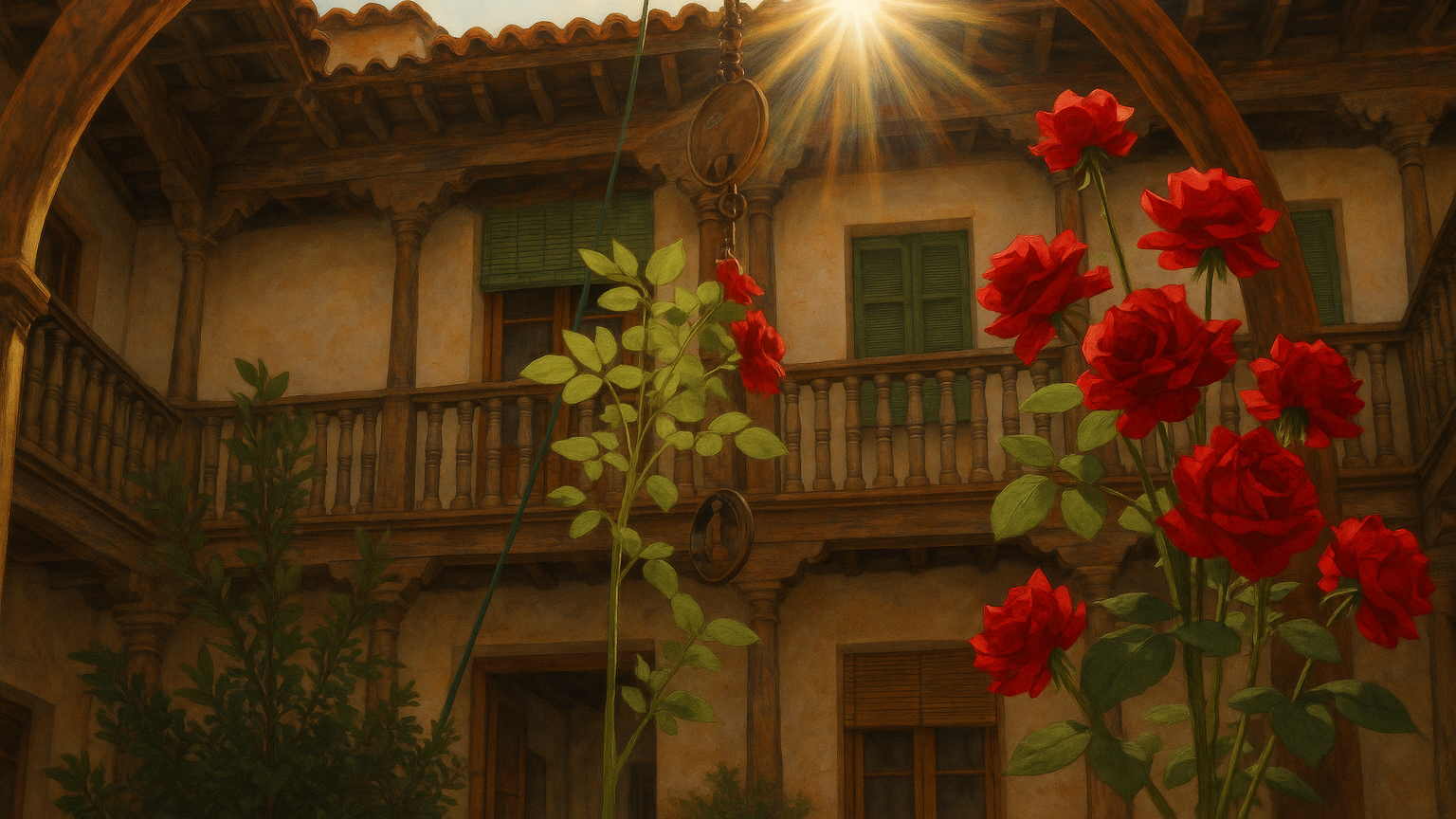 Recreación de un patio a partir de la web de turismo de Villanueva de los Infantes / #Tintamanchega