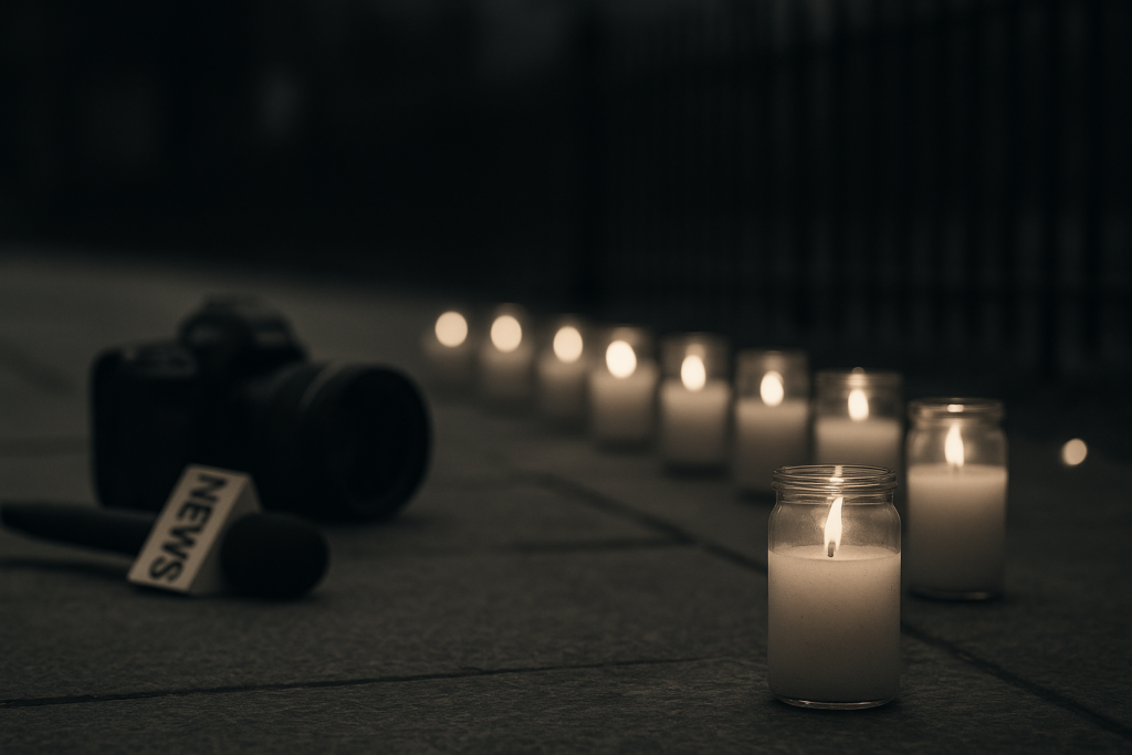 Velas encendidas en memoria de los periodistas asesinados por contar la verdad / #Tintamanchega