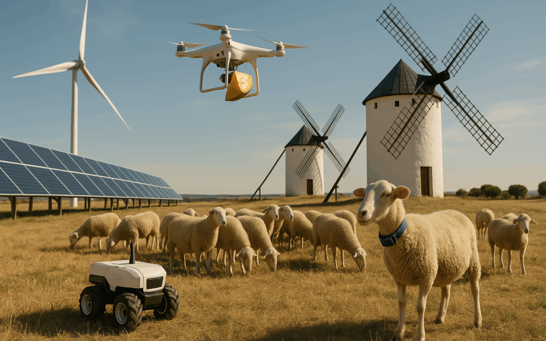 Ciudad Real 2050: Autopistas vacías, pueblos sin wifi y drones con quesoUn viaje al futuro donde los drones pastorean, los molinos fabrican hidrógeno, con humor manchego a prueba de wifi, y donde las ovejas tienen mejor cobertura que tú