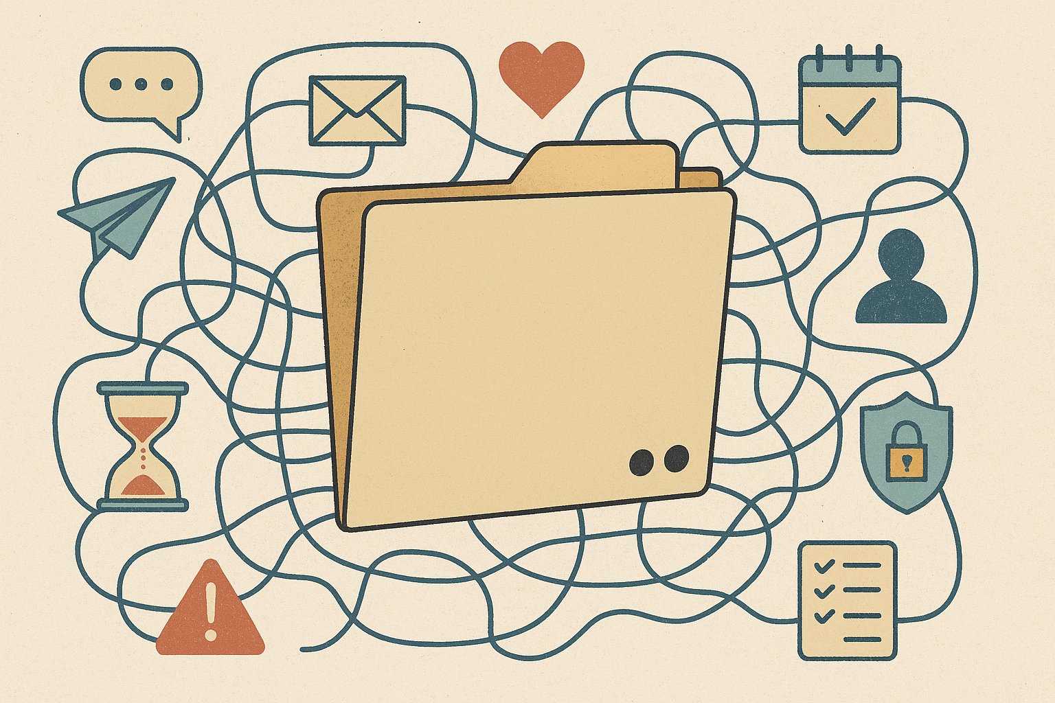 La vida digital convertida en oficina: pantallas, carpetas y emociones archivadas con precisión administrativa / #Tintamanchega