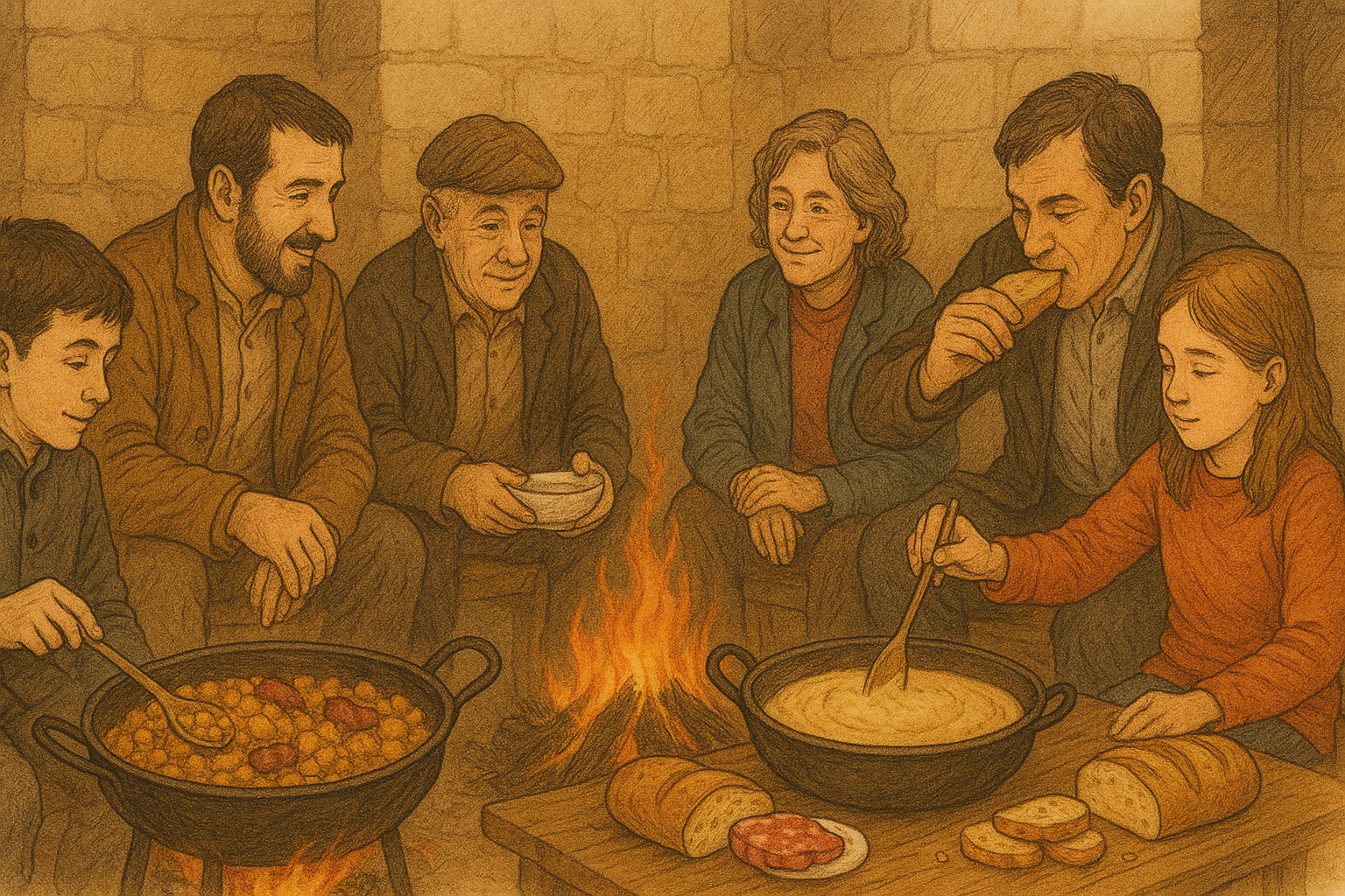 Un perolo, pan partido y tiempo en común / #Tintamanchega