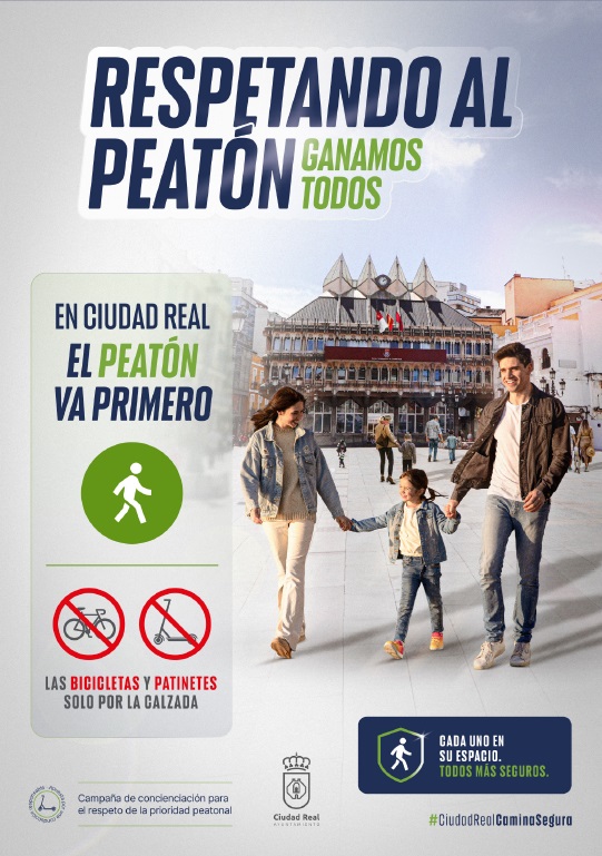 Cartel de la campaña ‘Respetando al peatón ganamos todos’ / Ayto. Ciudad Real