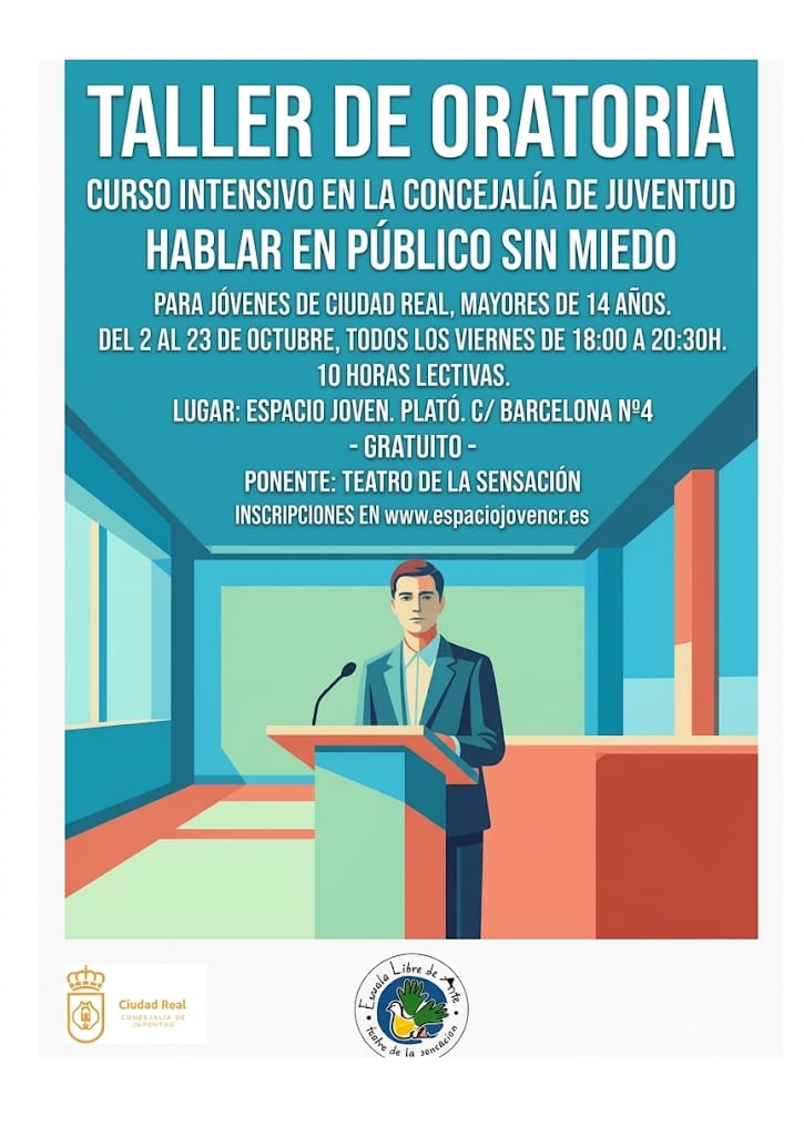Cartel del taller de Oratoria / Teatro de la Sensación