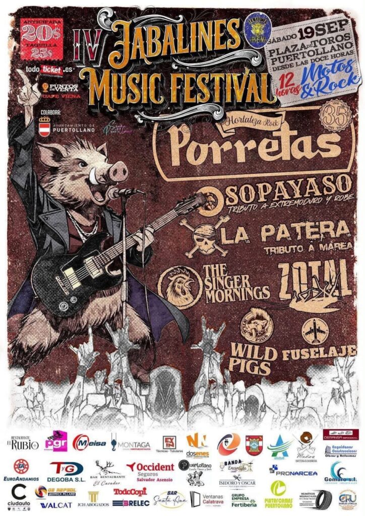 Cartel de IV Jabalines Music Festival / Ayto. Puertollano