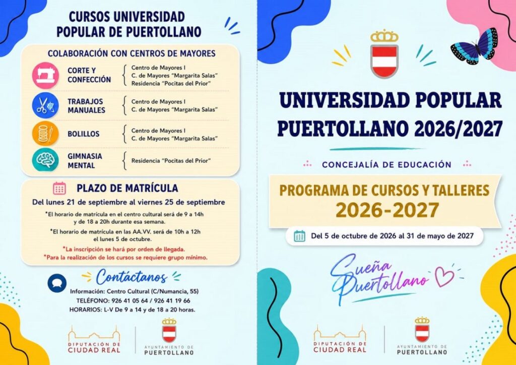 La Universidad Popular abre las matrículas del nuevo curso / Ayto. Puertollano