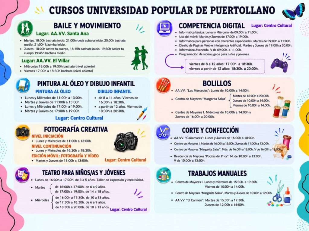 La Universidad Popular abre las matrículas del nuevo curso / Ayto. Puertollano